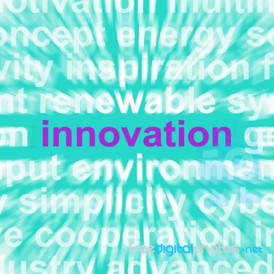 Innovation Word Shows Originality Creating And Improving Stock Image