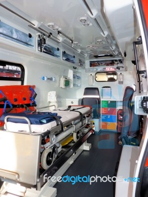inside of Ambulance Stock Photo