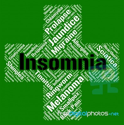 Insomnia Word Means Sleep Disorder And Affliction Stock Image
