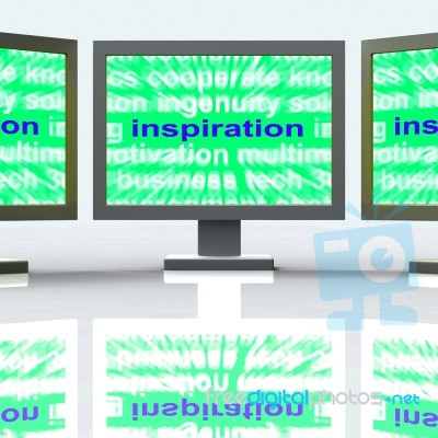 Inspiration Monitors Shows New And Original Ideas Stock Image