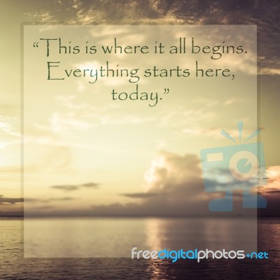 Inspirational Quote On Blurred Background Stock Photo