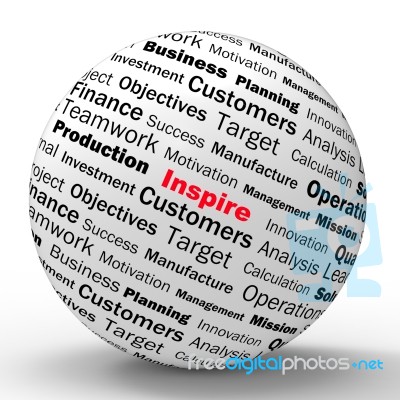 Inspire Sphere Definition Means Motivation And Positivity Stock Image