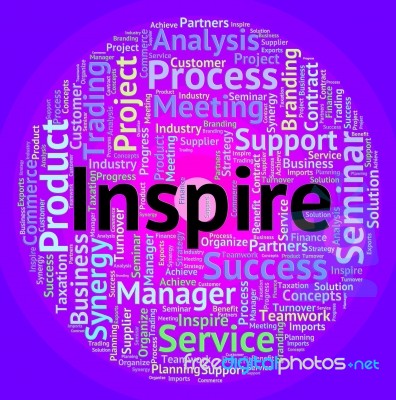 Inspire Word Indicates Spur On And Encourages Stock Image