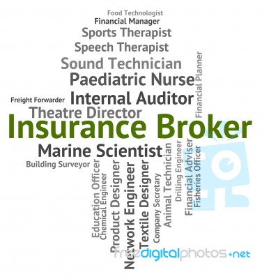 Insurance Broker Indicates Insures Occupation And Trafficker Stock Image