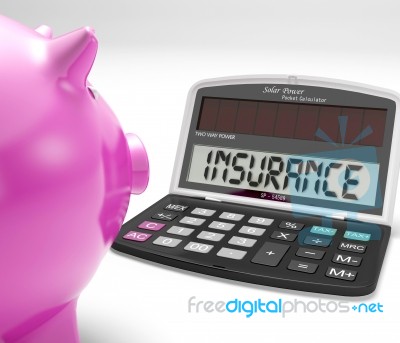 Insurance Calculator Shows Protection Of Home Investment Stock Image