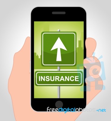 Insurance Online Represents Financial Indemnity And Coverage Stock Image