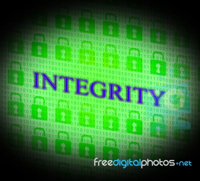 Integrity Data Represents Bytes Facts And Decency Stock Image
