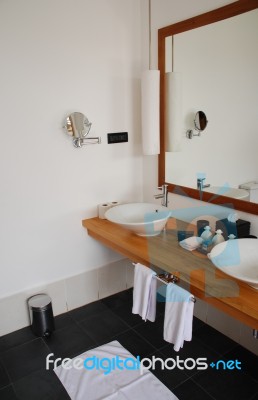Interior Detail Of A Modern Bathroom Stock Photo