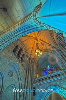 Interior Of A National Cathedral Gothic Classic Architecture Stock Photo