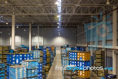Interior Of New Large And Modern Warehouse Space Stock Photo