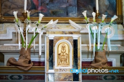 Interior Of Santa Caterina Church In Pienza Stock Photo