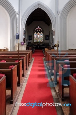 Interior Of St Mary's Church In Micheldever Stock Photo