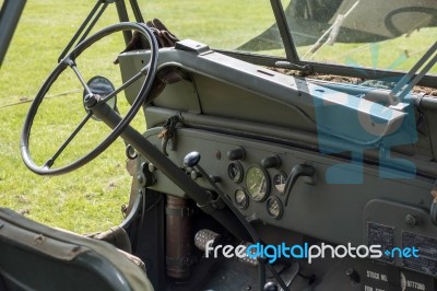 Interior Old American Ww2 Jeep Stock Photo