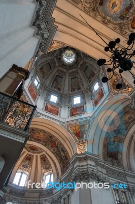 Interior View Of Salzburg Cathedral Stock Photo