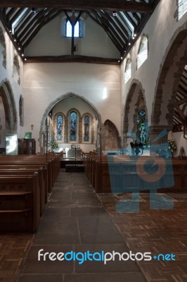 Interior View Of St Peter Ad Vincula Church In Wisborough Green Stock Photo