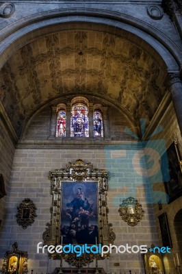 Interior View Of The Cathedral Of The Incarnation In Malaga Stock Photo