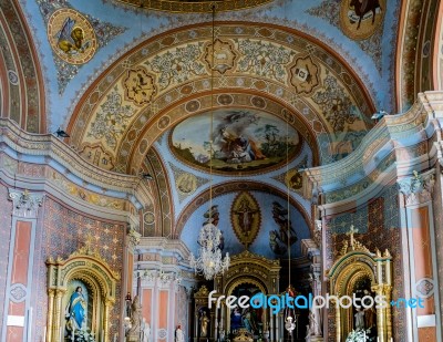 Interior View Of The Parish Church In Ortisei Stock Photo