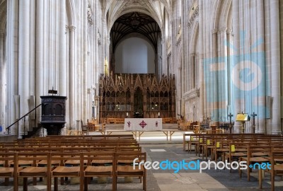 Interior View Of Winchester Cathedral Stock Photo