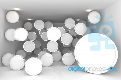 Interior With White Circles Stock Image