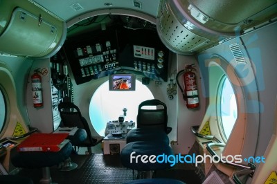 Interior Yellow Submarine Operating Out Of Puerto Del Carmen Lan… Stock Photo