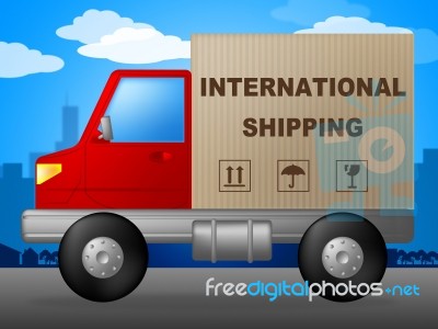 International Shipping Indicates Across The Globe And Countries Stock Image
