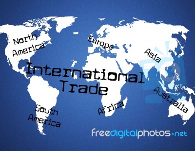 International Trade Indicates Across The Globe And Commercial Stock Image