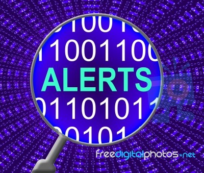 Internet Alerts Shows Web Site And Alarm Stock Image