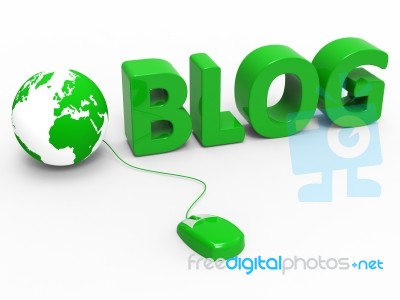 Internet Blog Shows World Wide Web And Worldwide Stock Image