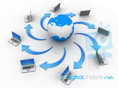 Internet Globalization Concept Isolated On White Stock Image