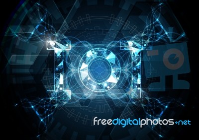 Internet Of Things Technology Abstract Circle Background Stock Image