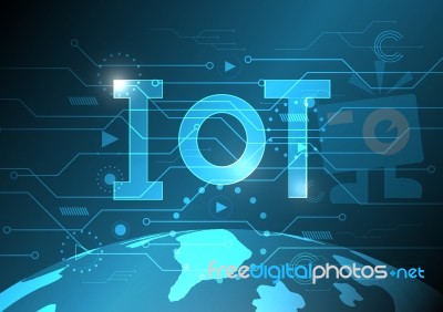 Internet Of Things Technology Abstract Circuit Globe Background Stock Image