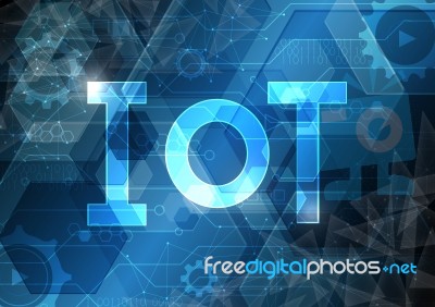 Internet Of Things Technology Abstract Circuit Hexagonal Backgro… Stock Image