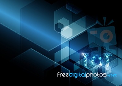Internet Of Things Technology Abstract Hexagonal Background Stock Image