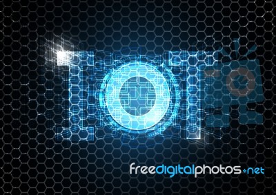 Internet Of Things Technology Circle Hexagonal Abstract Backgrou… Stock Image