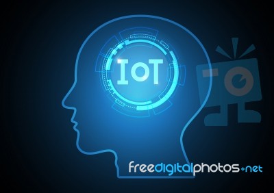 Internet Of Things Technology Circle Human Head Abstract Backgro… Stock Image