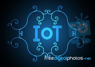 Internet Of Things Technology Monogram Abstract Background Stock Image