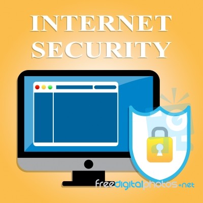 Internet Security Indicates Protected Web Site And Encryption Stock Image