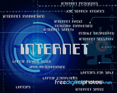 Internet Word Represents World Wide Web And Websites Stock Image