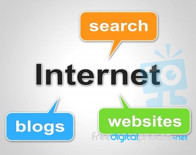 Internet Words Represents World Wide Web And Blog Stock Image