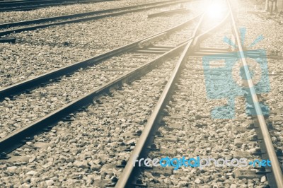 Intersection Track Of Railway Stock Photo
