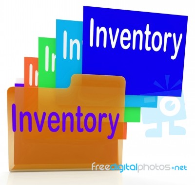 Inventory Files Indicates Paperwork Document And Folder Stock Image