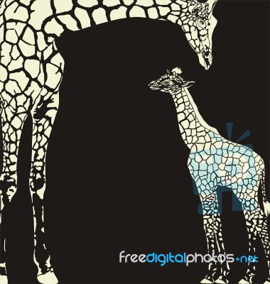 Inverse Giraffe Animal Camouflage Stock Image