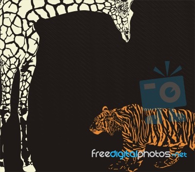 Inverse Tiger And Giraffe Camouflage Stock Image