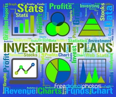 Investment Plans Shows Savings Scenario And Stratagem Stock Image