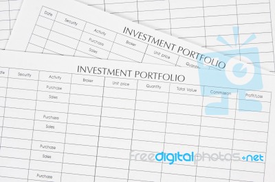 Investment Spreadsheets Stock Photo