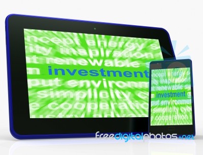 Investment Tablet Means Lending And Investing For Return Stock Image