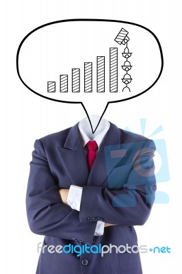Invisible Businessman No Head Talk About Teamwork Stock Photo