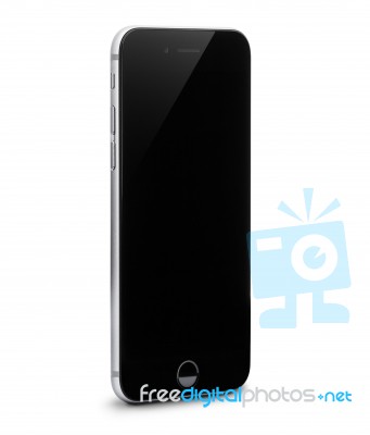 Iphone 6 Isolated With Clipping Path Inside On White Background, Iphone Developed By Apple Inc Stock Photo