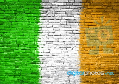 Ireland Flag Painted On Wall Stock Photo Ireland Flag Painted On Wall Stock Photo