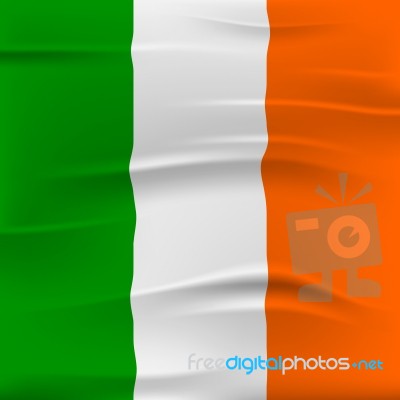 Ireland Flag Shows National Patriotic And Euro Stock Image